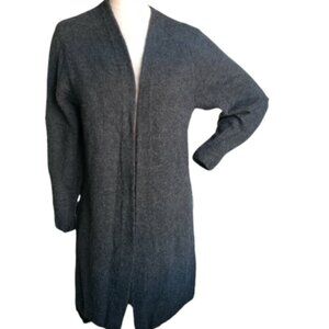 H&M Gray Knit Longline Open Cardigan Sz XS #181C